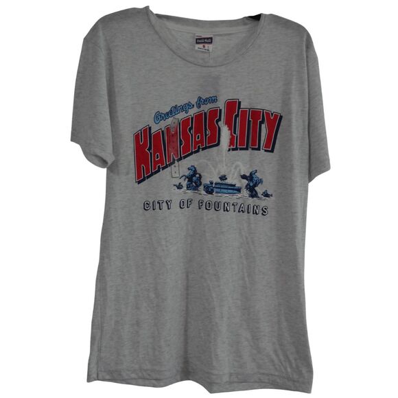 Charlie Hustle City of Fountains, Greetings from Kansas City Tee S - Picture 1 of 7
